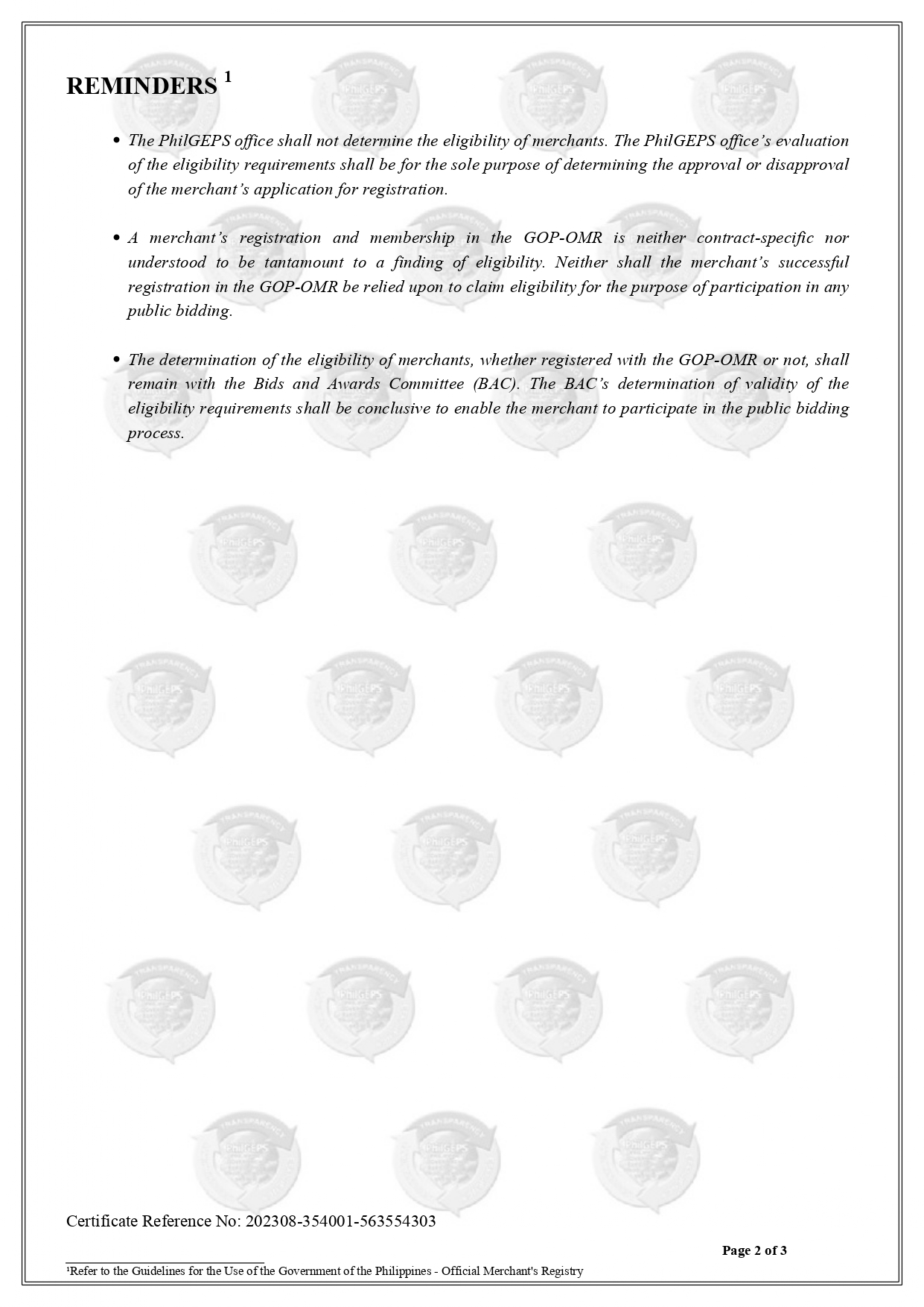 Republic of the Philippines Procurement Services Certification 2